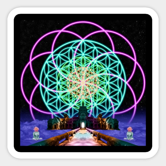 Sacred Geometry - Flower of Life - Road to Awe Sticker by Sacred Geometry Art